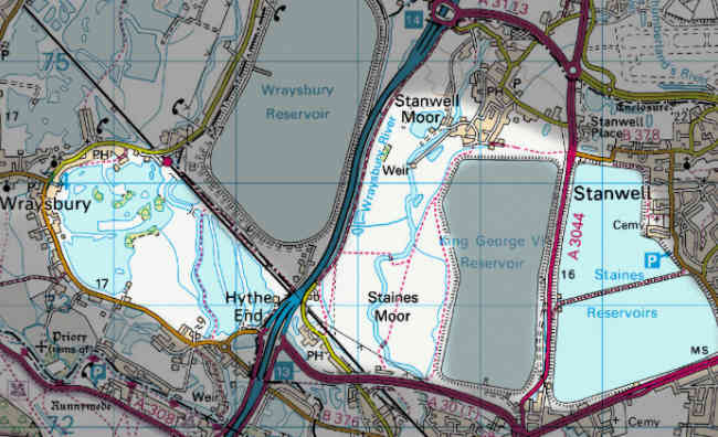 Wraysbury & Staines Map